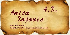 Anita Kojović vizit kartica